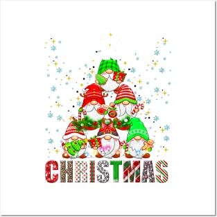 Merry Christmas Gnome Family Funny Xmas Tree Women Men Kids Posters and Art